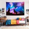 HVEST Wolf Tapestry Purple Blue Psychedelic Starry Sky Tapestries Moon and Mountains Natural Landscape Wall Hanging Blanket for Bedroom Living Room Teen Dorm Indie Decor Poster,60x40 Inches view 3
