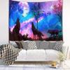 HVEST Wolf Tapestry Purple Blue Psychedelic Starry Sky Tapestries Moon and Mountains Natural Landscape Wall Hanging Blanket for Bedroom Living Room Teen Dorm Indie Decor Poster,60x40 Inches view 4