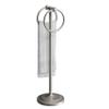 BGL Fingertip Towel Holder Stand Hand Towel Ring for Bathroom or Kitchen Vanity Countertops to Store Hand Towels Washcloths or dishcloths - 2 Hanging Rings?19" High-Brushed Nickel view 1