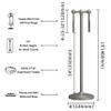 BGL Fingertip Towel Holder Stand Hand Towel Ring for Bathroom or Kitchen Vanity Countertops to Store Hand Towels Washcloths or dishcloths - 2 Hanging Rings?19" High-Brushed Nickel view 2