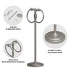 BGL Fingertip Towel Holder Stand Hand Towel Ring for Bathroom or Kitchen Vanity Countertops to Store Hand Towels Washcloths or dishcloths - 2 Hanging Rings?19" High-Brushed Nickel view 3