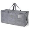 BALEINE Extra Large Storage Tote with Zippers & Carrying Handles, Heavy-Duty Oxford Fabric Moving Bags for Laundry, Space Saving, Storage, Winter Gray view 1