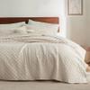 Bedsure Quilts King Size - Lightweight Bedspreads King Size with Basket Weave Pattern, Soft Quilt Bedding Set, Beige Comforter Set Coverlet for All Seasons with 2 Pillow Shams (106" x 96") view 1