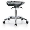 Thomas Scientific PTDHSO-CR-CC-BLU, Polyurethane Tractor Sit-Stand Desk Height Stool, Chrome Base, Chrome Casters, Blue view 1
