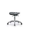 Thomas Scientific PTDHSO-CR-CC-BLU, Polyurethane Tractor Sit-Stand Desk Height Stool, Chrome Base, Chrome Casters, Blue view 2