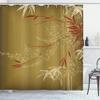 Ambesonne Asian Print Shower Curtain, Eastern Nature Theme Outline Look Blooming Branches and Flowers Illustration, Cloth Fabric Bathroom Decor Set with Hooks, 69" W x 75" L, Pale Coffee view 1