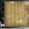 Ambesonne Asian Print Shower Curtain, Eastern Nature Theme Outline Look Blooming Branches and Flowers Illustration, Cloth Fabric Bathroom Decor Set with Hooks, 69" W x 75" L, Pale Coffee view 3