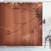 Ambesonne Asian Print Shower Curtain, Eastern Nature Theme Outline Look Blooming Branches and Flower Illustration, Cloth Fabric Bathroom Decor Set with Hooks, 69" W x 75" L, Cinnamon Black view 1