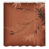 Ambesonne Asian Print Shower Curtain, Eastern Nature Theme Outline Look Blooming Branches and Flower Illustration, Cloth Fabric Bathroom Decor Set with Hooks, 69" W x 75" L, Cinnamon Black view 2