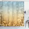 Ambesonne Flower Shower Curtain, Blossom Field with Fresh Grass Soft Springtime Blurred Illustration, Cloth Fabric Bathroom Decor Set with Hooks, 69" W x 75" L, Cadet Blue view 1