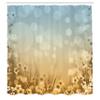 Ambesonne Flower Shower Curtain, Blossom Field with Fresh Grass Soft Springtime Blurred Illustration, Cloth Fabric Bathroom Decor Set with Hooks, 69" W x 75" L, Cadet Blue view 2