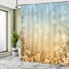 Ambesonne Flower Shower Curtain, Blossom Field with Fresh Grass Soft Springtime Blurred Illustration, Cloth Fabric Bathroom Decor Set with Hooks, 69" W x 75" L, Cadet Blue view 4