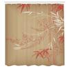 Ambesonne Asian Print Shower Curtain, Eastern Nature Theme Outline Look Blooming Branch and Flowers Illustration, Cloth Fabric Bathroom Decor Set with Hooks, 69" W x 84" L, Dark Sand view 2