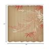 Ambesonne Asian Print Shower Curtain, Eastern Nature Theme Outline Look Blooming Branch and Flowers Illustration, Cloth Fabric Bathroom Decor Set with Hooks, 69" W x 84" L, Dark Sand view 3