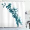 Ambesonne Flower Shower Curtain, Contemporary X-ray Illustration of Orchid Leaf Plant Twig Unseen Nature Picture, Cloth Fabric Bathroom Decor Set with Hooks, 69" W x 84" L, Dark Turquoise view 1