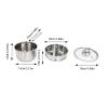 304 Stainless Steel Steamer Pot, 2 Tier Steamer Pot Stacked Stream Pot Steaming Cookware Boiler with Handle view 2
