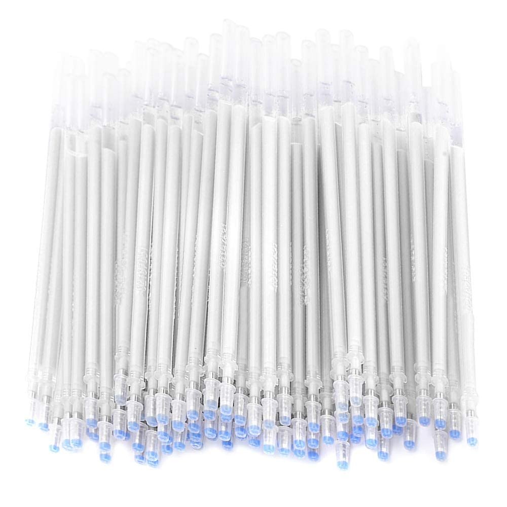 100Pcs Heat Erasable Fabric Pens Heat Erasable Fabric Marking Pens Erasable Pen Refills Fabric Marking Pens for Leather Fabric Quilting Dressmaker