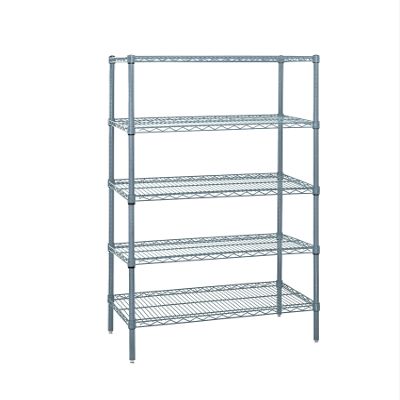 Quantum Storage Systems WR86-2472GY-5 Wire Shelving 5 Shelf Starter Units, 24" x 72" x 86", Gray Epoxy