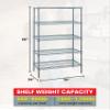 Quantum Storage Systems WR86-2472GY-5 Wire Shelving 5 Shelf Starter Units, 24" x 72" x 86", Gray Epoxy view 2