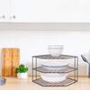 3-Tier Corner Shelf Counter and Cabinet Organizer - Steel Metal Wire - Rust Resistant - Plates, Dishes, Cabinet & Pantry Organizer - Kitchen Organization (10 x 7.5 Inch)(Black) view 2
