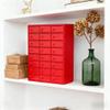 FixtureDisplays 12.8 X 14.7 X 4" Wooden 24-Slot Desk Organizer with Metal Door  Modern Farmhouse Mini Storage Cabinet for Home, Office, Crafts, and Kitchen 10048-NF view 2
