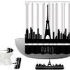 Amagical Paris Eiffel Tower Cityscape Black and White Pattern 16 Piece Bathroom Mat Set Shower Curtain Set Bath Mat Contour Mat Toilet Cover Shower Curtian 12 Hooks view 1