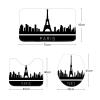 Amagical Paris Eiffel Tower Cityscape Black and White Pattern 16 Piece Bathroom Mat Set Shower Curtain Set Bath Mat Contour Mat Toilet Cover Shower Curtian 12 Hooks view 4