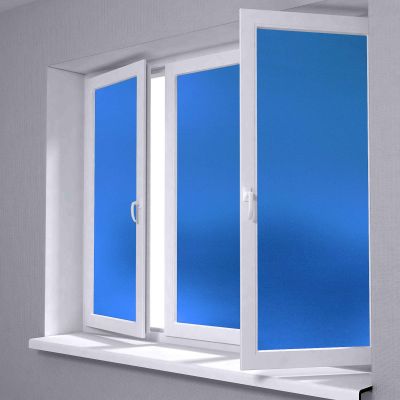 48"x480" (4FTx40FT) Blue Color Frosted Glass Peel and Stick Window Film Home Bedroom Bathroom Privacy Waterproof Sticker Decal Free Tool Kit