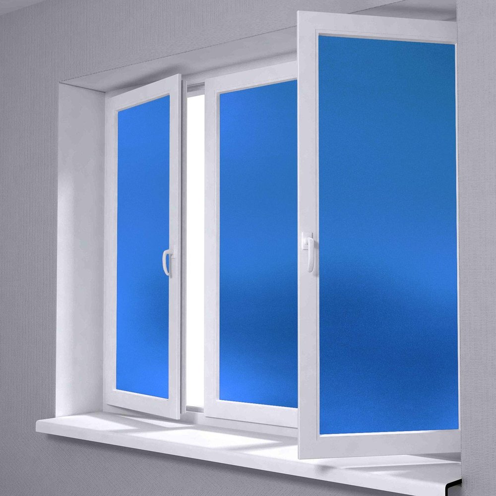 48"x480" (4FTx40FT) Blue Color Frosted Glass Peel and Stick Window Film Home Bedroom Bathroom Privacy Waterproof Sticker Decal Free Tool Kit