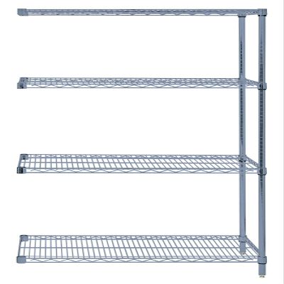 Quantum Storage Systems AD54-1454GY Wire Shelving 4 Shelf Add-On Units, 14" x 54" x 54", Gray Epoxy