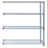 Quantum Storage Systems AD54-1454GY Wire Shelving 4 Shelf Add-On Units, 14" x 54" x 54", Gray Epoxy view 1