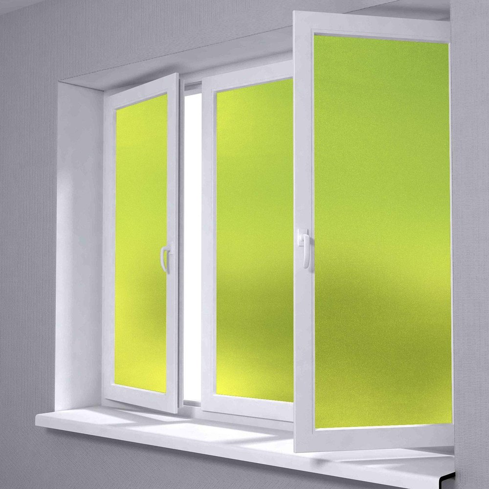 48"x480" (4FTx40FT) Neon Yellow Color Frosted Glass Peel and Stick Window Film Home Bedroom Bathroom Privacy Waterproof Sticker Decal Free Tool Kit