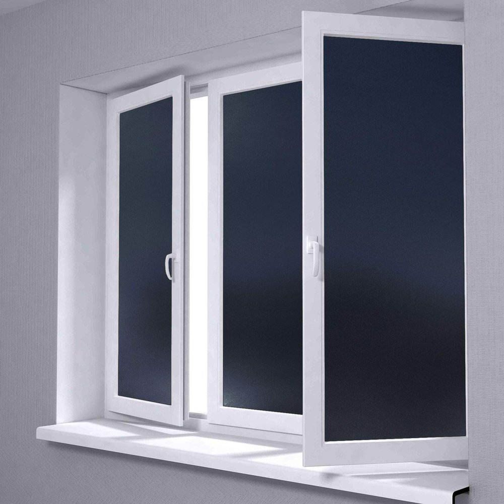 48"x480" (4FTx40FT) Black Color Frosted Glass Peel and Stick Window Film Home Bedroom Bathroom Privacy Waterproof Sticker Decal Free Tool Kit