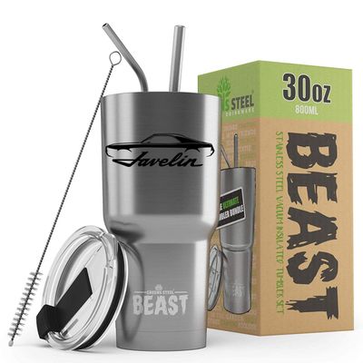 1968 1969 1970 AMC Javelin Beast 30 oz Stainless Steel Insulated Tumbler w/Lid, 2 Straws, Brush and Gift Box stainless