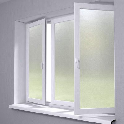 48"x480" (4FTx40FT) White Color Frosted Glass Peel and Stick Window Film Home Bedroom Bathroom Privacy Waterproof Sticker Decal Free Tool Kit