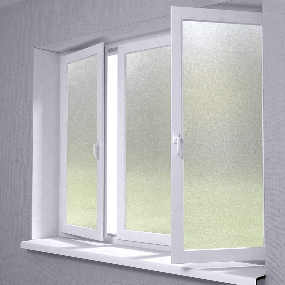 48"x480" (4FTx40FT) White Color Frosted Glass Peel and Stick Window Film Home Bedroom Bathroom Privacy Waterproof Sticker Decal Free Tool Kit