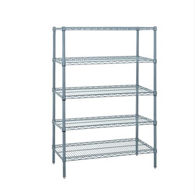 Quantum Storage Systems WR86-1236GY-5 Wire Shelving 5 Shelf Starter Units, 12" x 36" x 86", Gray Epoxy
