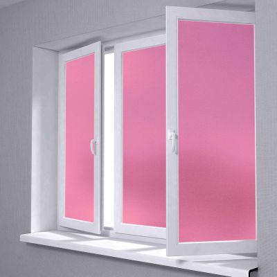 48"x480" (4FTx40FT) Pink Color Frosted Glass Peel and Stick Window Film Home Bedroom Bathroom Privacy Waterproof Sticker Decal Free Tool Kit