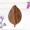 Decorative Leaf Design Wooden Tray Platter for Serving Snacks Fruits Hand Carving Home 11.6 x 7 Inch view 2