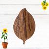 Decorative Leaf Design Wooden Tray Platter for Serving Snacks Fruits Hand Carving Home 11.6 x 7 Inch view 4