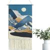 Alynsehom Macrame Woven Wall Hanging Tapestry Boho Wall Art Moon Mountain Chic Home Decor Bohemian Aztec Apartment Dorm Room Backdrop Decoration (Blue) view 1
