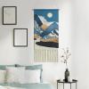 Alynsehom Macrame Woven Wall Hanging Tapestry Boho Wall Art Moon Mountain Chic Home Decor Bohemian Aztec Apartment Dorm Room Backdrop Decoration (Blue) view 3