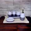 5 Piece Bathroom Set - White & Grey Color with Vanity Tray - Nature Home Decor view 3