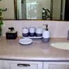 5 Piece Bathroom Set - White & Grey Color with Vanity Tray - Nature Home Decor view 4