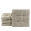 Klear Vu Non-Slip Gripper Tufted Square Bar Stools Cushions with Tie Straps for Dining Rooms, Kitchen Bars, Cafes and Restaurants - Set of 4, 12x12, Natural view 1