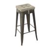 Klear Vu Non-Slip Gripper Tufted Square Bar Stools Cushions with Tie Straps for Dining Rooms, Kitchen Bars, Cafes and Restaurants - Set of 4, 12x12, Natural view 2