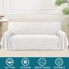 Turquoize Couch Cover Sofa Covers Washable Couch Covers for 3 Cushion Sectional Couch Slipcover Furniture Cover for Pets Feature Geometrical Jacquard Fabric (91"x 134",XX-Large,White) view 2