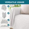 Turquoize Couch Cover Sofa Covers Washable Couch Covers for 3 Cushion Sectional Couch Slipcover Furniture Cover for Pets Feature Geometrical Jacquard Fabric (91"x 134",XX-Large,White) view 4