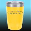 1968 1969 AMC AMX 20oz Stainless Steel Tumbler w/Clear Lid yellow view 1