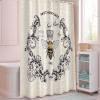 Rustic Bee Crown Shower Curtain Sweet Honey Bees Vintage Newspaper Bathroom Curtains, Polyester Fabric Shower Curtain for Bathroom 12PCS Hooks view 4